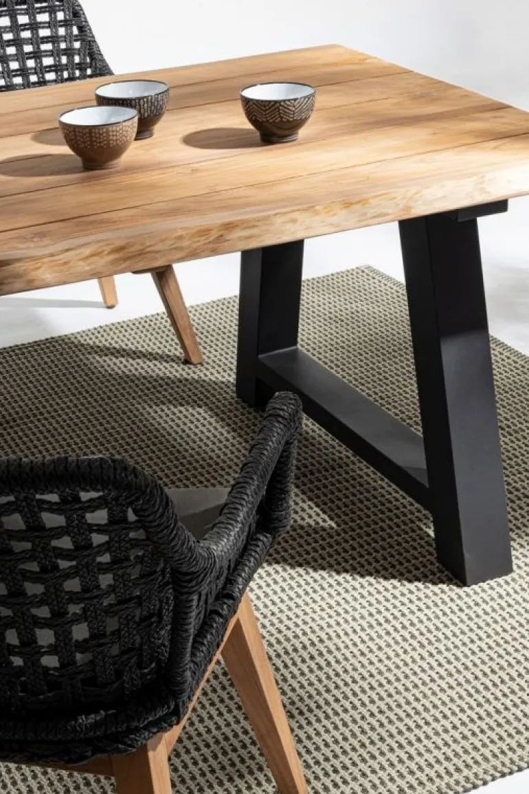 TAVOLO IN TEAK RICICLATO ANTARCITE AM03 - ROLLAND