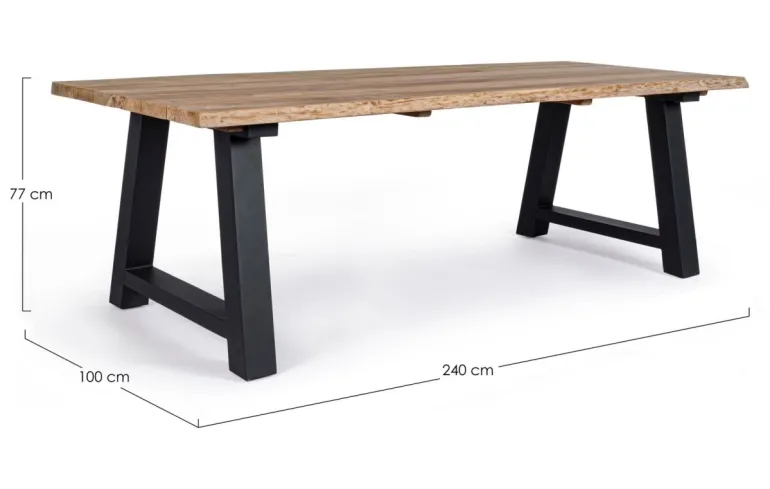 TAVOLO IN TEAK RICICLATO ANTARCITE AM03 - ROLLAND