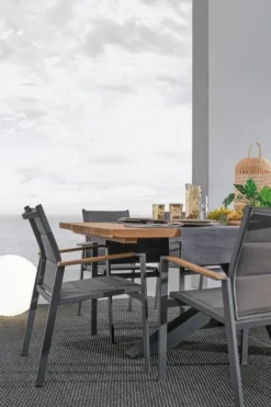 TAVOLO IN TEAK RICICLATO NERO PM02 - RAMSEY