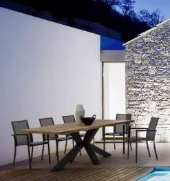 TAVOLO IN TEAK RICICLATO NERO PM02 - RAMSEY