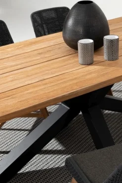 TAVOLO IN TEAK RICICLATO NERO PM02 - RAMSEY
