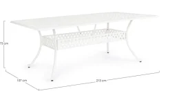 TAVOLO IVREA RETT 213X107 BIANCO