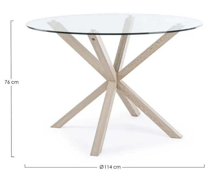 TAVOLO ROTONDO IN VETRO - MAY