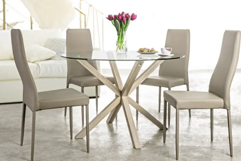 TAVOLO ROTONDO IN VETRO - MAY