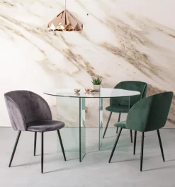 TAVOLO ROTONDO IN VETRO - IRIDE