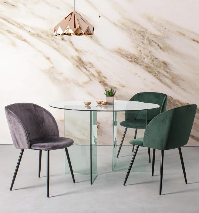 TAVOLO ROTONDO IN VETRO - IRIDE