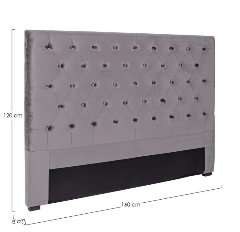 TESTIERA LETTO IN LEGNO GRIGIO SCURO 160 - CASPAR