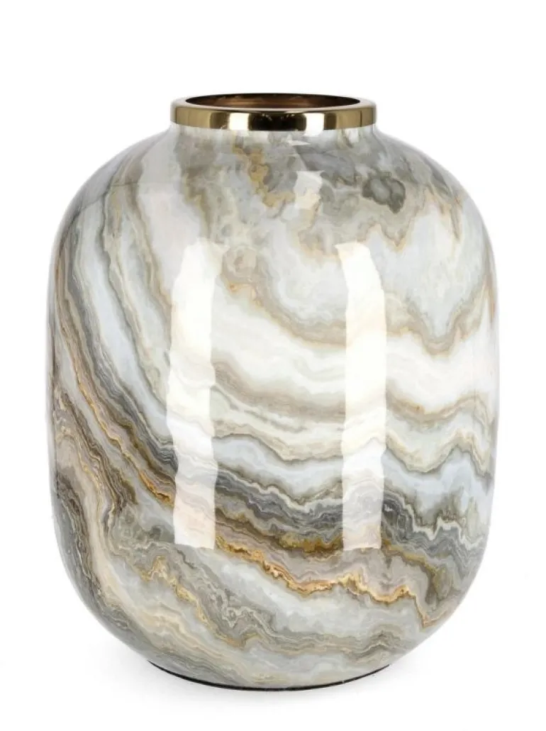 VASO MARSHA TO BIANCO GRIGIO ORO H36