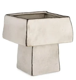 VASO NIKOS QUADRATO ALTO BIANCO H24,5