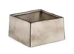 VASO NIKOS QUADRATO BASSO BIANCO H11