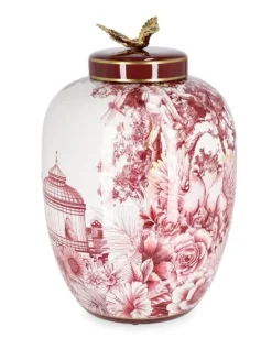 VASO ZHEN C-TAPPO ROSSO BIANCO ORO H32